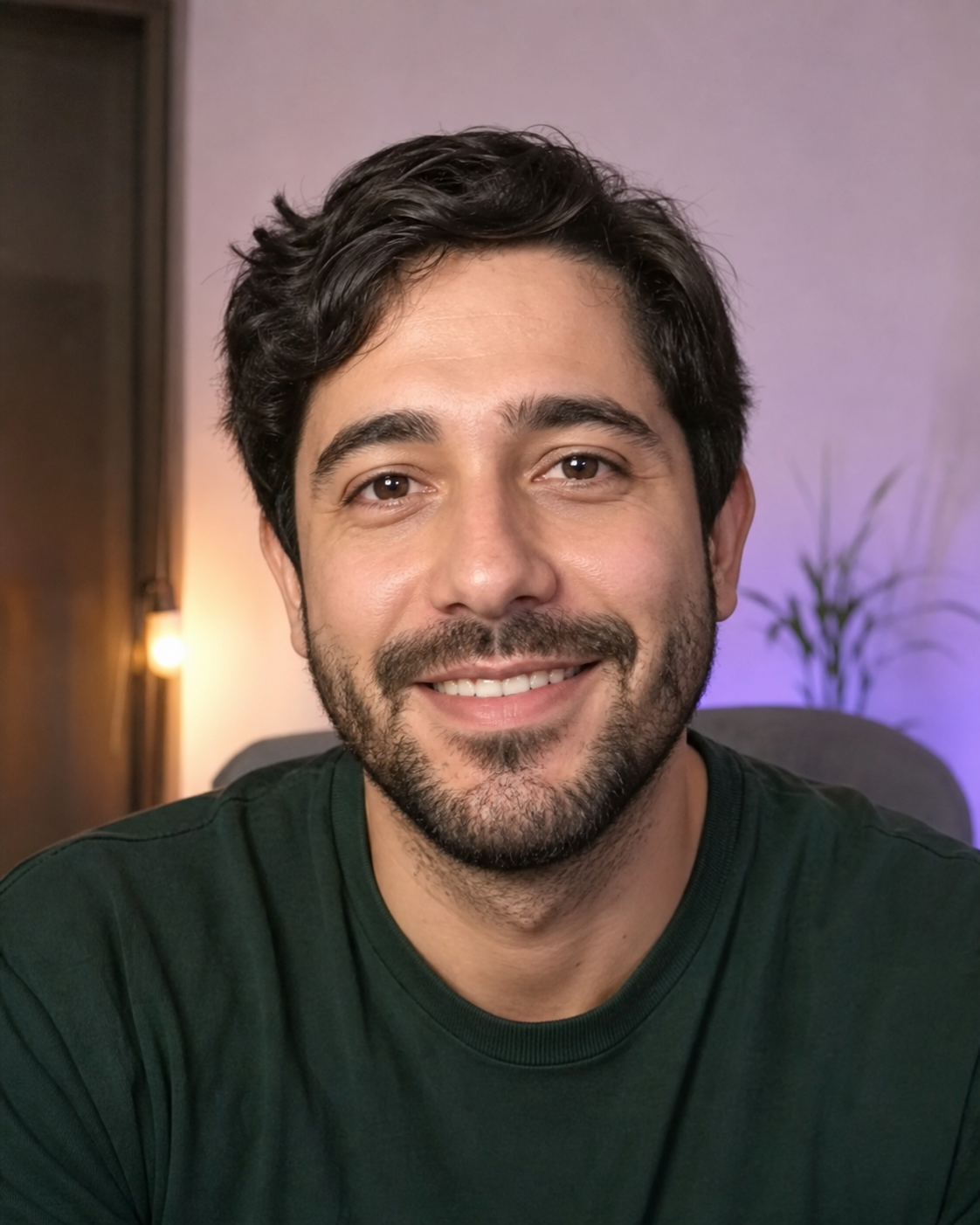 Man in the local camera preview